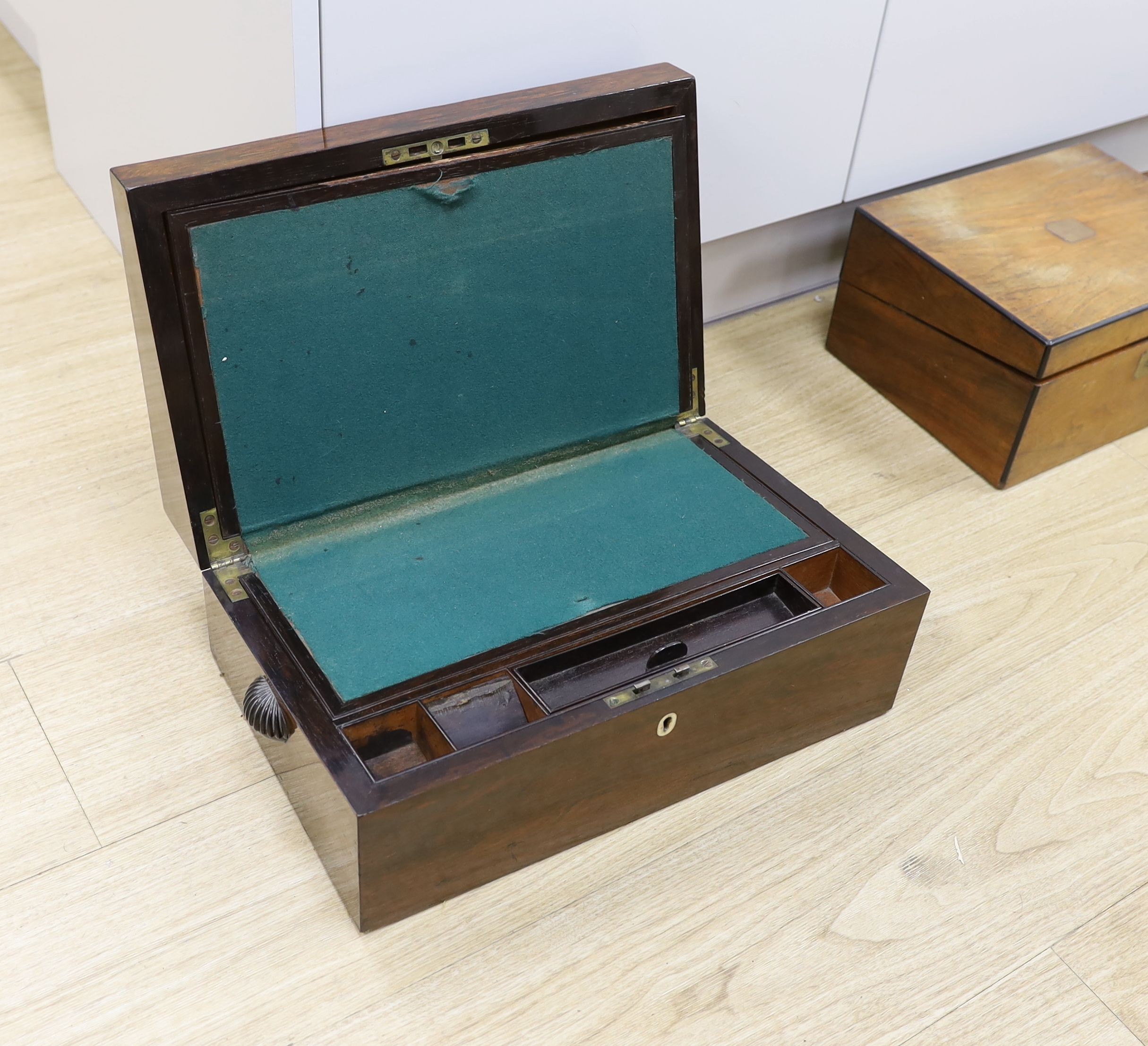 A group of 19th century and later writing boxes